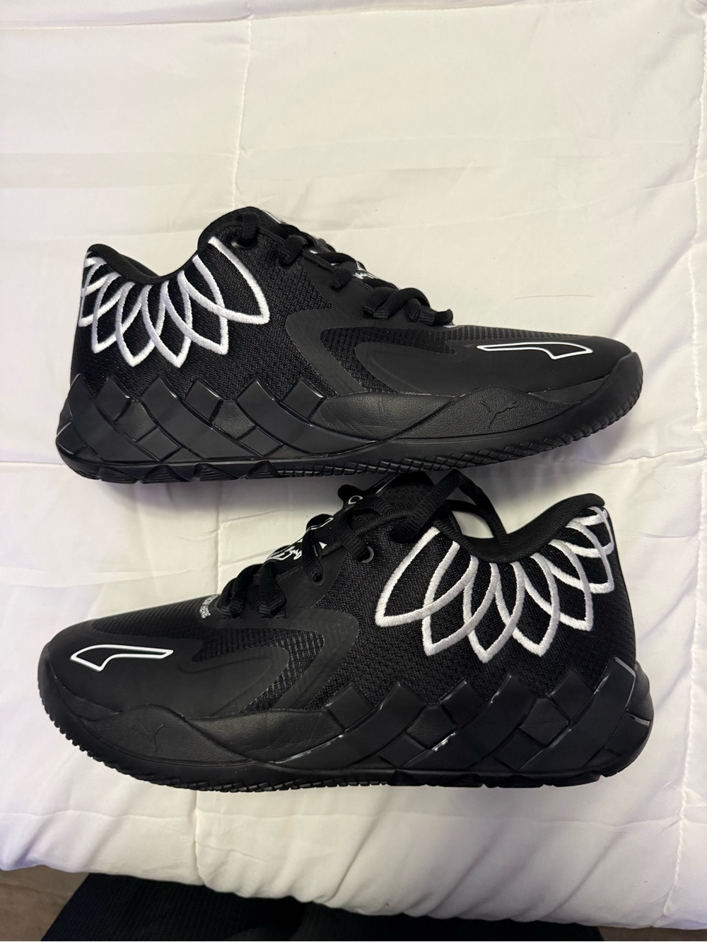Men's Puma MB.01 Shoes Black Sneakers with White Wing